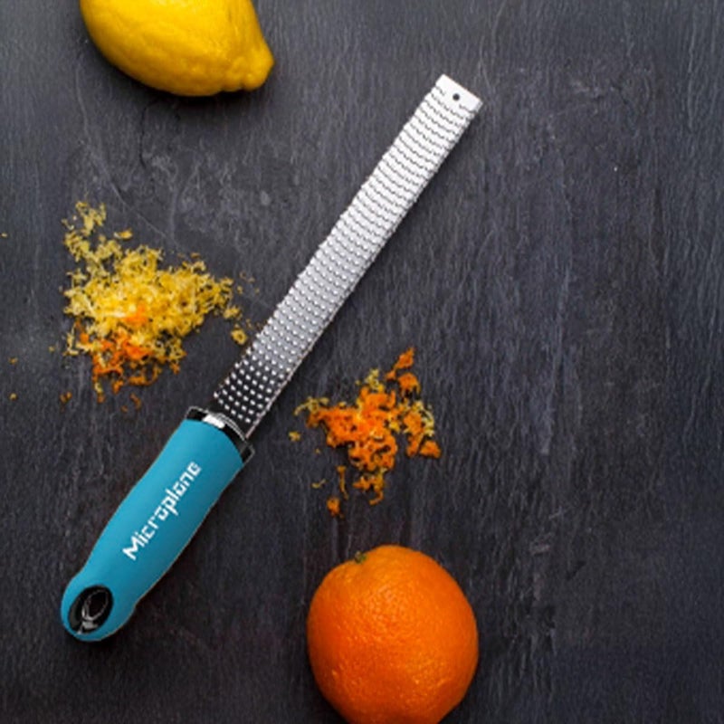 Microplane Premium Zester with Ergonomic Handle - Turquoise Stainless Steel Grater - Image 2